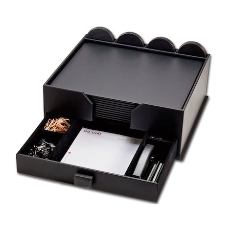 Dacasso Black Leather 23-Piece Combination Conference Room Set DF-1058